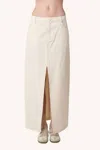Find Me Now Khaki Midi Skirt In Antique White In Beige