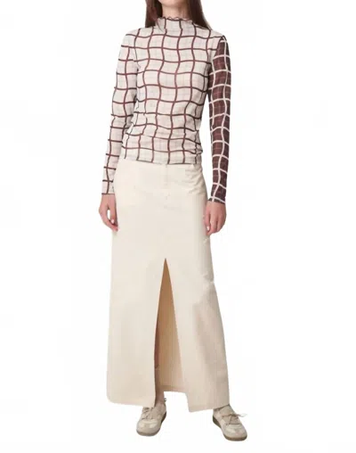 Find Me Now Khaki Midi Skirt In Antique White In Neutral