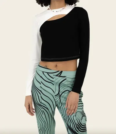 Find Me Now Leo Yin Yang Top In Black/white In Multi