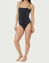 Find Me Now Light Lurex Tube Top One Piece Bodysuit In Eclipse In Black