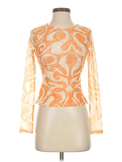 Pre-owned Find Me Now Long Sleeve Blouse In Orange