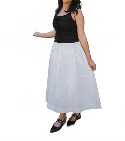 Find Me Now Meadow Mixed Media Midi Dress In Black White