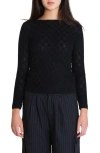 Find Me Now Melody Sheer Circle Long Sleeve Top In Black
