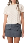 Find Me Now Melody Sheer Circle T-shirt In Oatmeal