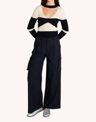 Find Me Now Mira Long Sleeve Bodysuit In Night In Multi