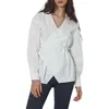 Find Me Now Mukkda Cotton Wrap Top In White
