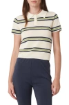 Find Me Now Olive Stripe Knit Polo Shirt In Nude