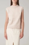 Find Me Now Ollie Whipstitch Sleeveless Mock Neck Sweater In Poricini