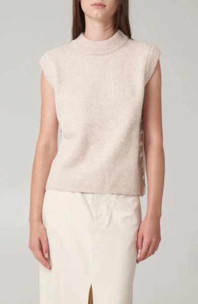 Find Me Now Ollie Whipstitch Sleeveless Mock Neck Sweater In Poricini
