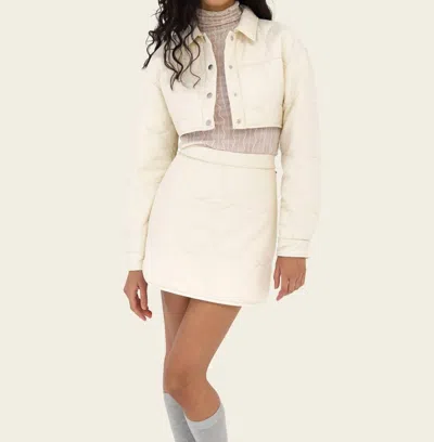 Find Me Now Pandora Quilted Skirt In Pearl In Beige
