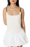 Find Me Now Persephone Corset Knit Tank Top In Cream In Cream