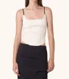 Find Me Now Persephone Corset Knit Tank Top In Cream