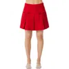 Find Me Now Pleated Bow Miniskirt In Red