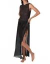 Find Me Now Pleated Light Lurex Rouched Midi Skirt In Black In Black