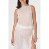 Find Me Now Pleated Metallic Sleeveless Top In White