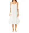Find Me Now Cloud Bubble Hem Cotton Poplin Sundress In Grey