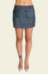 Find Me Now Preston Pinstripe Cargo Miniskirt In Grey Pinstripe
