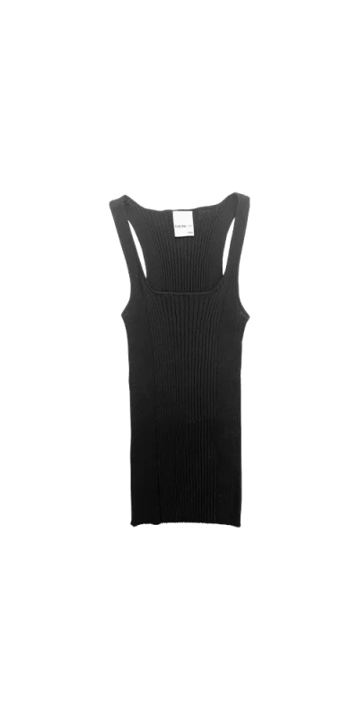 Find Me Now Ribbed Knit Tank Top Black
