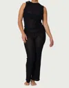 Find Me Now Ribbed Mesh Tie Tank Top In Black In Black