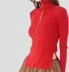 Find Me Now River Knit Long Sleeve Top In Sangria In Red