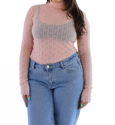Find Me Now Ross Mockneck Top In Blush In Gold