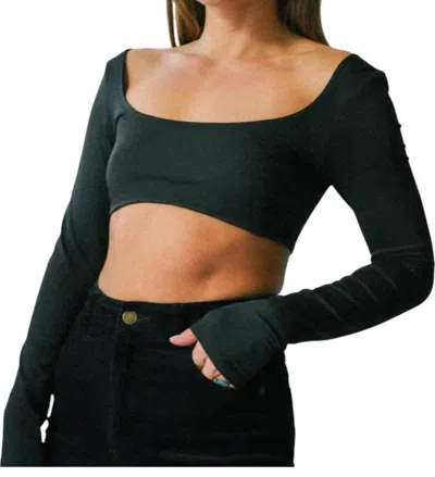 Find Me Now Ruth Crop Top In Black In Green