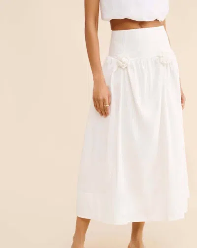 Find Me Now Tamia Pleated Skirt In Bone