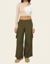 Find Me Now Theo Wide Leg Cargo Pants In Olive In Green