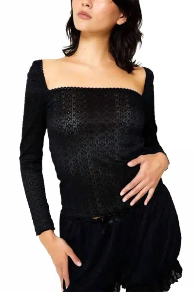 Find Me Now Tullie Long Sleeve Top In Night In Black