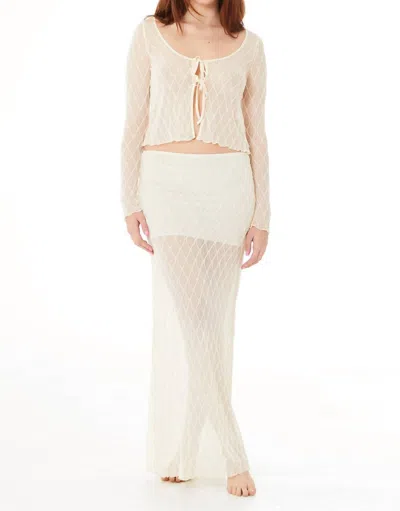 Find Me Now Wanda Mesh Tie Top In Pearl