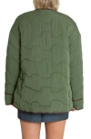 Find Me Now Water Repellent Contrast Trim Quilted Coat In Boxwood