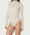 Find Me Now Wide Ribbed Knit Mock Neck Top In Ecru In White