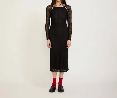Find Me Now Women's Mariposa Long Sleeve Keyhole Dress In Night In Black