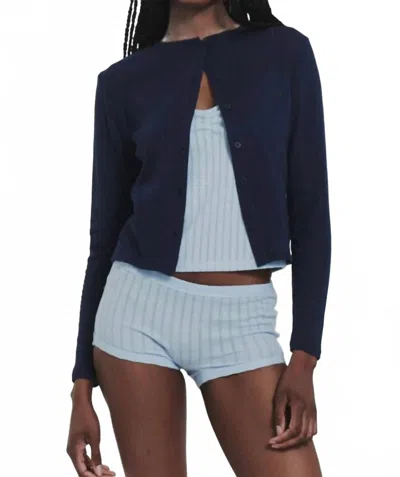 Find Me Now Women's Pointelle Cardigan In Navy In Blue