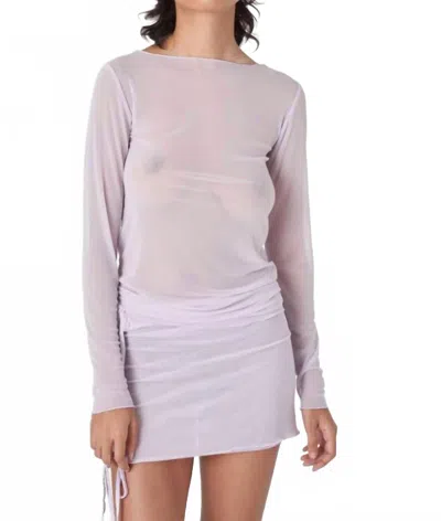 Find Me Now Women's Second Skin Korean Power Mesh Top In Lilac In Purple