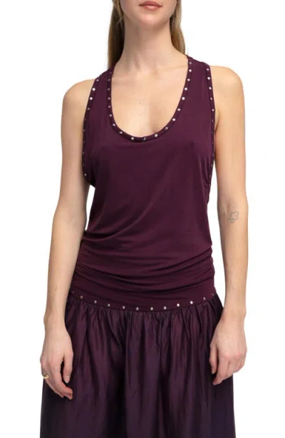 Find Me Now Yuna Studded Tank Top In Brown