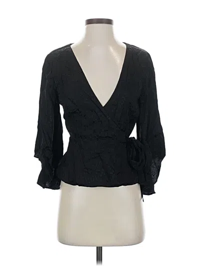Pre-owned Finders 3/4 Sleeve Blouse In Black