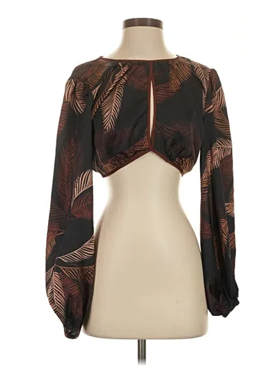 Pre-owned Finders Keepers 3/4 Sleeve Blouse In Brown