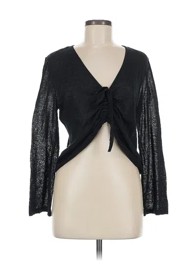 Pre-owned Finders Keepers 3/4 Sleeve Top Black Plunge Neckline Tops