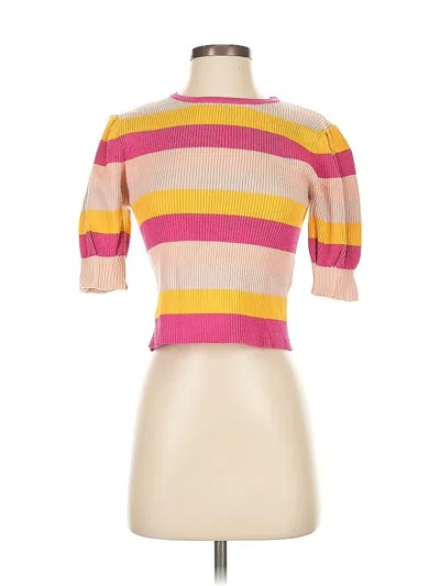 Pre-owned Finders Keepers Short Sleeve Top Pink Mock Neckline Tops