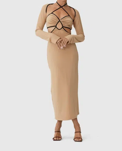 Finderskeepers Eloise Midi Dress In Tan