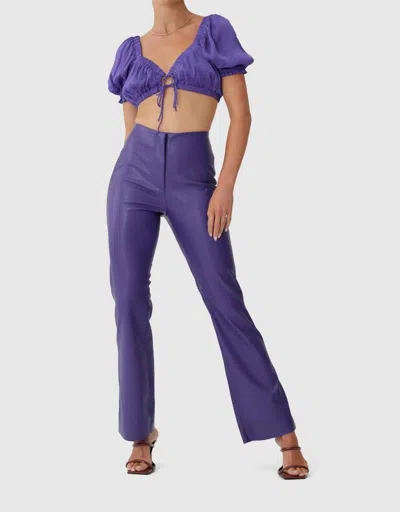 Finderskeepers Layla High-waisted Pu Leather Pants In Violet