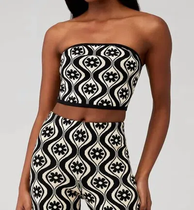Finderskeepers Quinn Knit Top In Cream Retro Floral