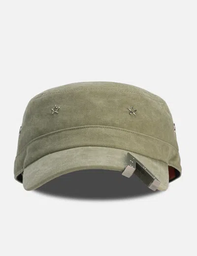 Fine Chaos Army Metal Cut Cap In Green