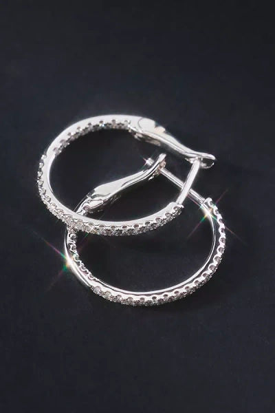 Fine Diamonds By Anthropologie Diamond Hoop Earrings In Metallic