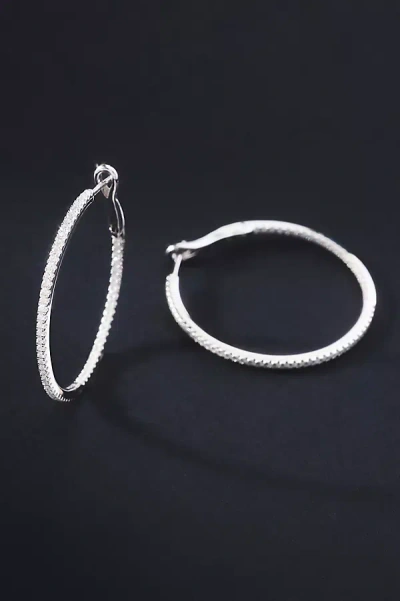 Fine Diamonds By Anthropologie Diamond Large Hoop Earrings In Metallic