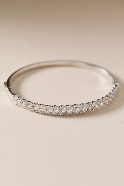 Fine Diamonds By Anthropologie Halo Rope Lab Diamond Bangle Bracelet In Silver