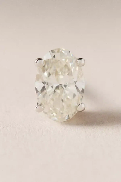 Fine Diamonds By Anthropologie Weddings Oval-cut Lab Diamond Post Earrings In Silver