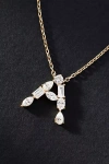 Fine Diamonds By Anthropologie Yellow Gold Diamond Monogram Necklace