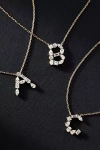 Fine Diamonds By Anthropologie Yellow Gold Diamond Monogram Necklace In Multicolor